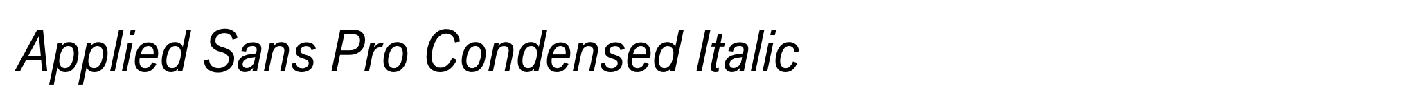 Applied Sans Pro Condensed Italic image